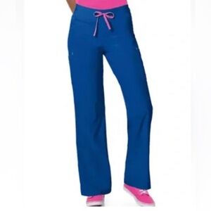 Scrub Pants Smitten Royal Blue & Pink-  Tall Medium